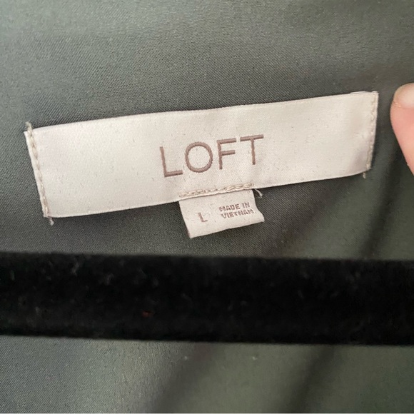 LOFT Textured Gray Long Sleeve Dress - Picture 2 of 2